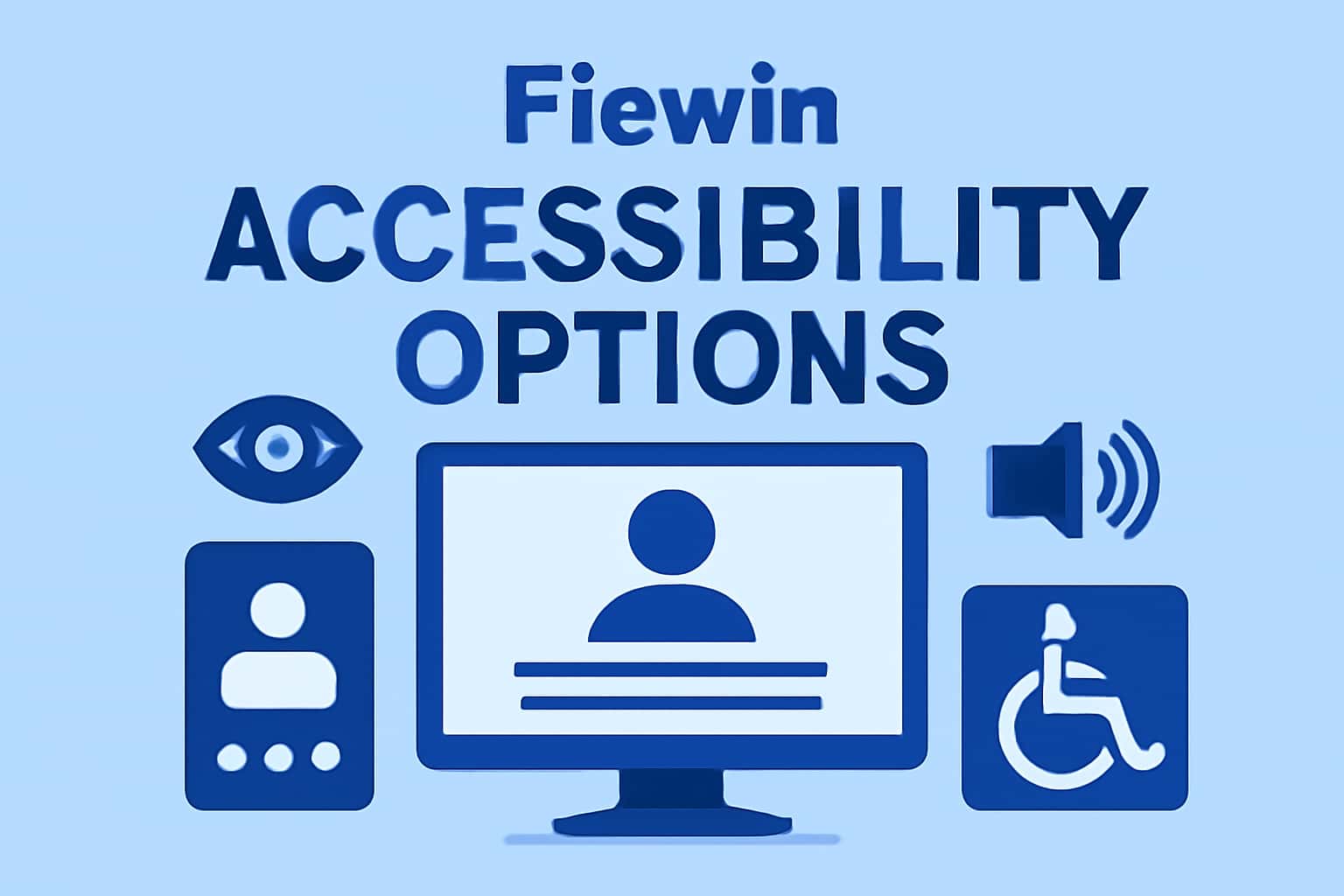 Informational scene about Fiewin Accessibility Options with clear text.