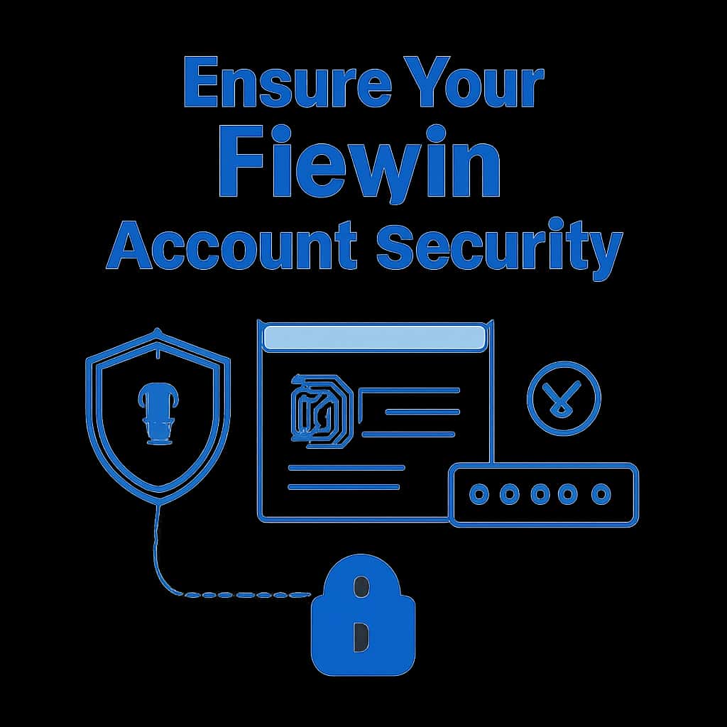 An educational illustration detailing security measures for Fiewin accounts.