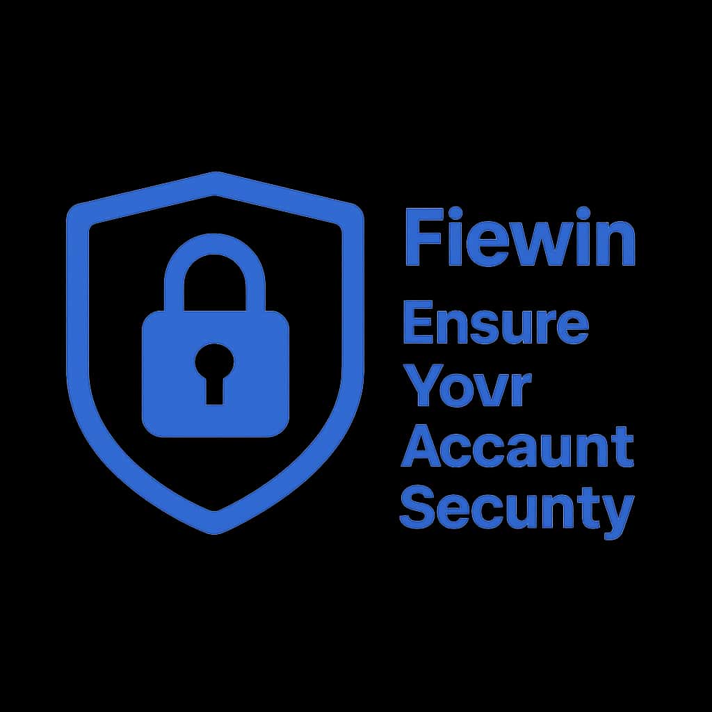 An icon symbolizing account security for Fiewin, featuring a shield and the text 'Ensure Your Account Security'.