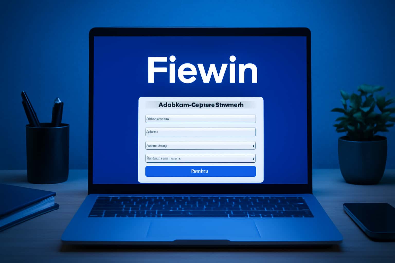 Informational graphic about setting up a Fiewin account.