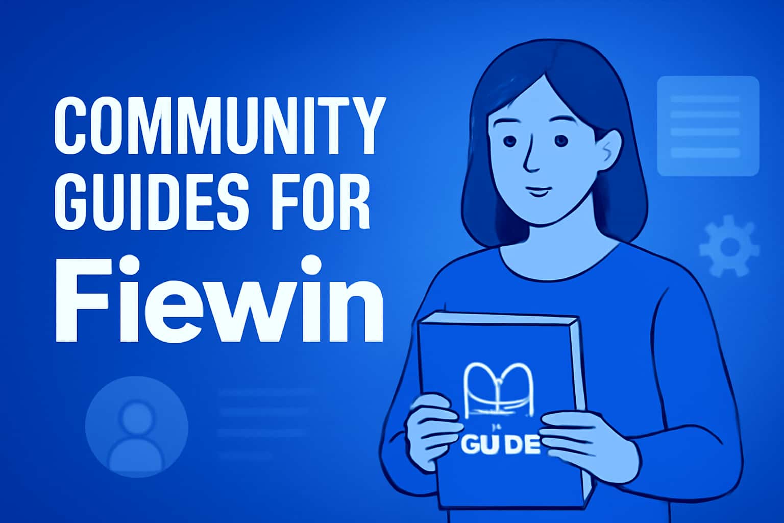 A futuristic representation of Community Guides for Fiewin with a sleek design.
