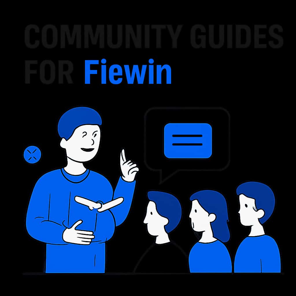 An educational diagram illustrating key concepts of Community Guides for Fiewin.