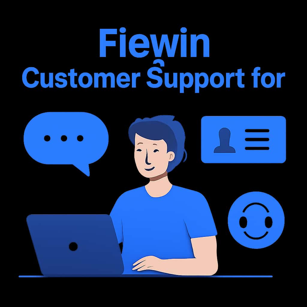Illustration explaining customer support processes for Fiewin.