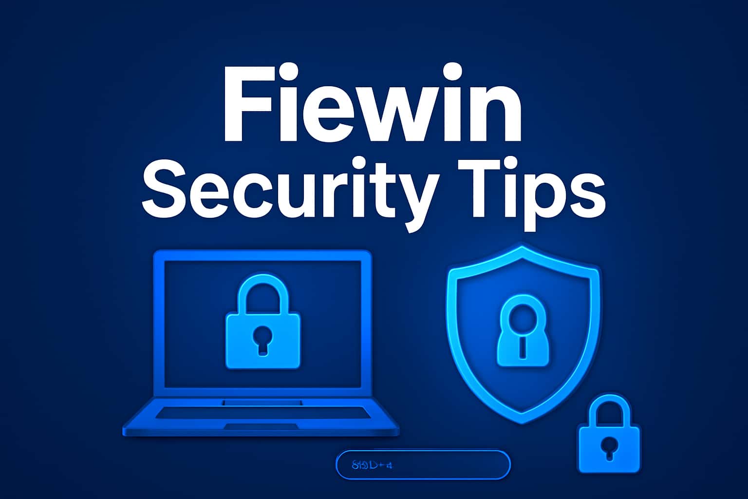 Illustration of Fiewin security tips with a futuristic design.