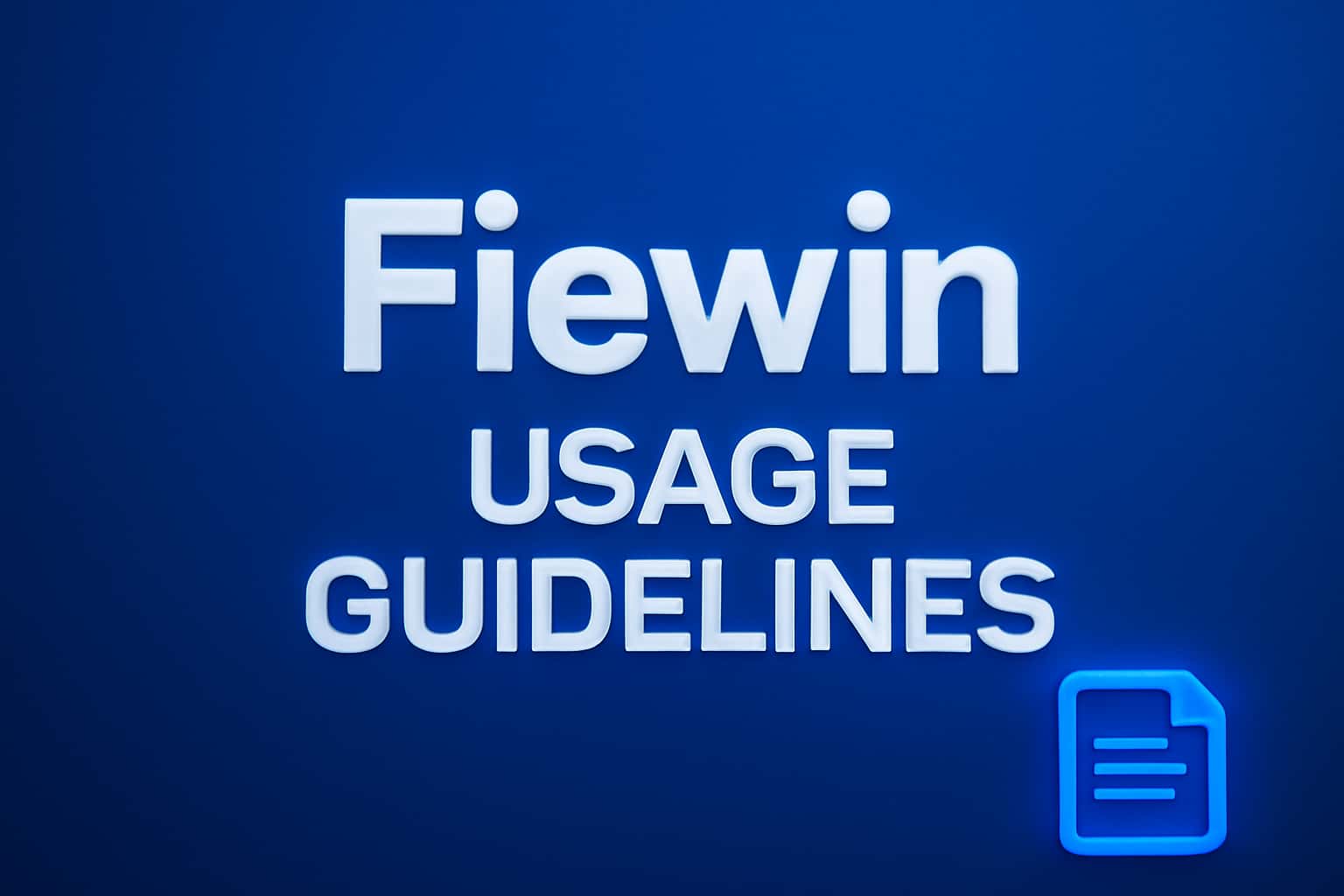 A futuristic design representing Fiewin Usage Guidelines in a professional context.