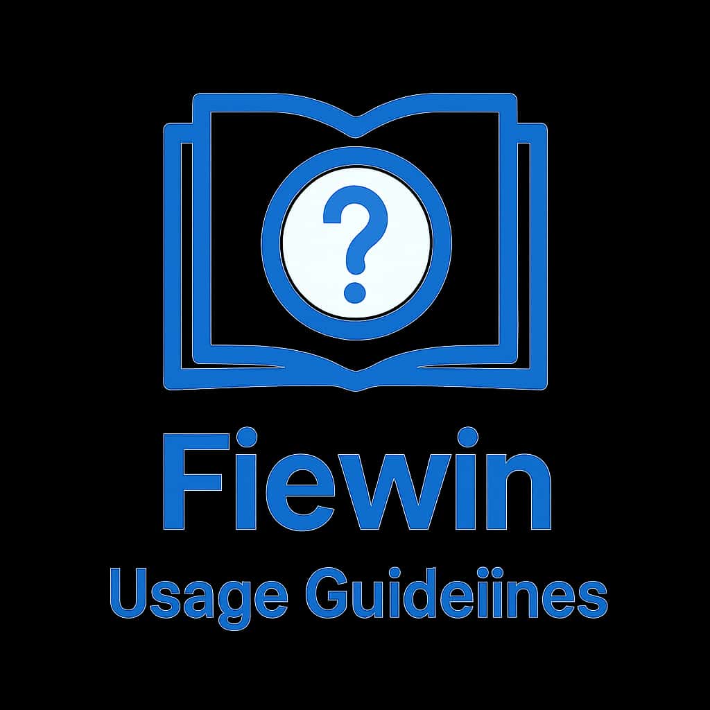 A professional badge symbolizing Fiewin Usage Guidelines.