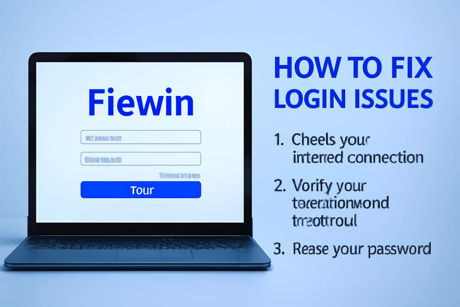 A visual representation of troubleshooting login issues for the Fiewin app, showcasing the term 'Fiewin' centrally.
